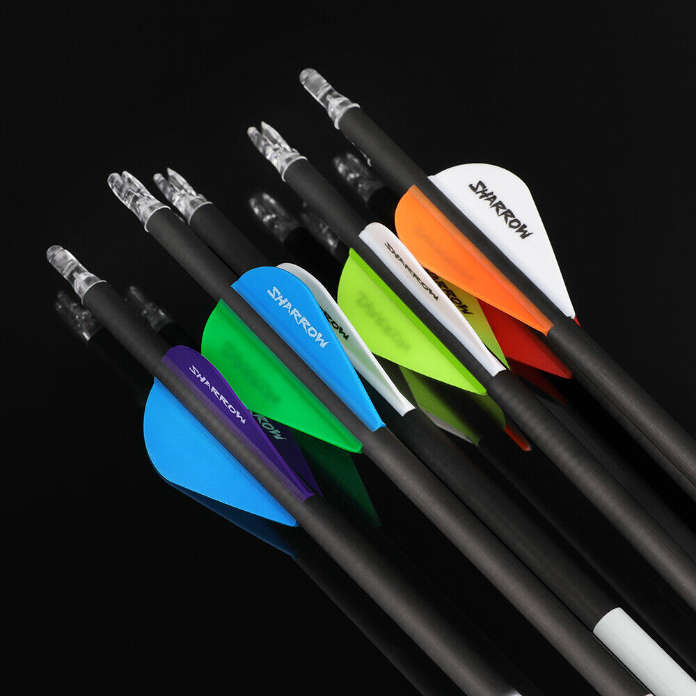 12pcs 31" Pure Carbon Arrows Archery SP300-600 Compoundbow Recurve Bow Fields Hunting